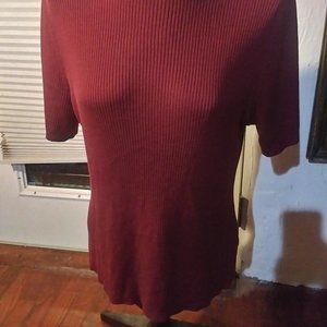 1x burgandy knit sweater by croft and barrow
